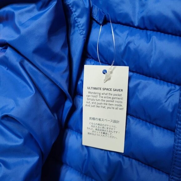 Lands End Primaloft Hybrid Blue Packable Puffer Yellow Zipper Mens Size L 42-44 - Picture 3 of 14